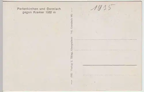 (35297) AK Partenkirchen u. Garmisch gegen Kramer, 1935