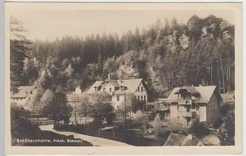 (34941) Foto AK Pottenstein Schüttersmühle, 1920er