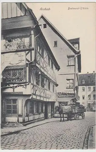 (34937) AK Ansbach, Bratwurst-Glöckle, vor 1945
