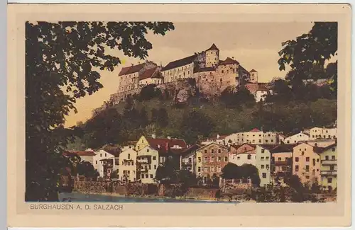 (34835) AK Burghausen a.d. Salzach, Blick zur Burg, 1935