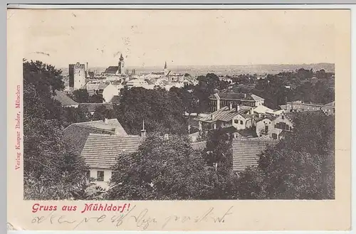 (33628) AK Gruss aus Mühldorf, 1902