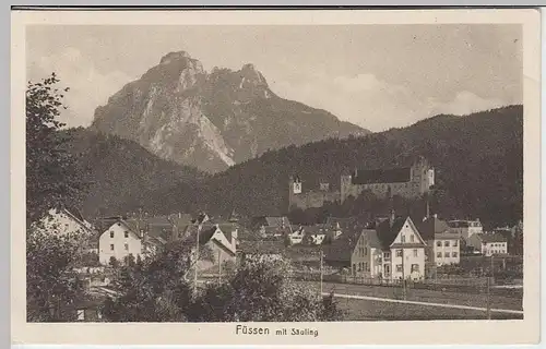 (33219) AK Füssen, Panorama mit Säuling, vor 1945