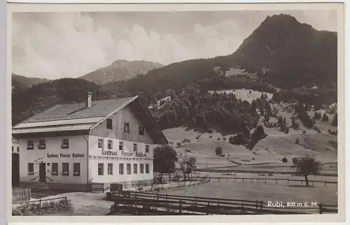 (33218) Foto AK Oberstdorf-Rubi, Gasthaus Pension Rubihorn, vor 1945