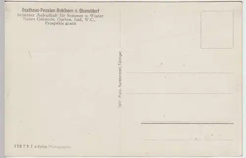 (33218) Foto AK Oberstdorf-Rubi, Gasthaus Pension Rubihorn, vor 1945