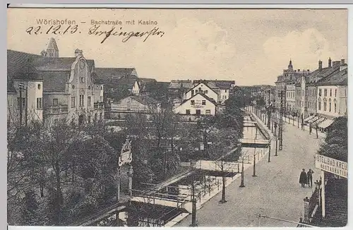 (33092) AK Wörishofen, Bachstraße mit Casino, 1918