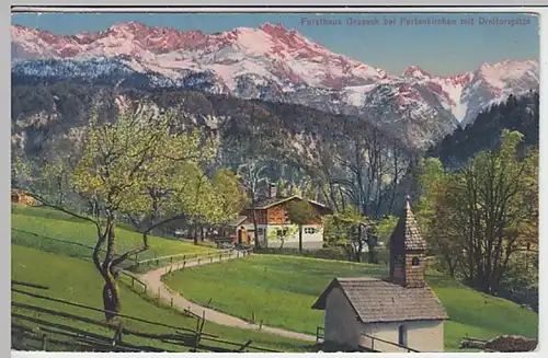 (30211) AK Partenkirchen, Forsthaus Graseck, Dreitorspitze, vor 1945