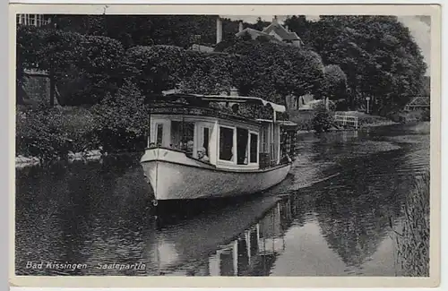 (30059) AK Bad Kissingen, Saalepartie mit Boot, 1938