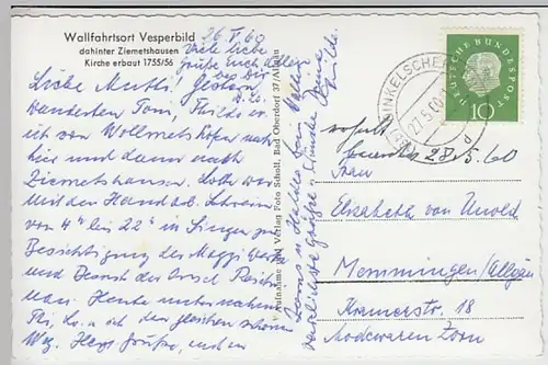 (29562) Foto AK Vesperbild u. Ziemetshausen 1960