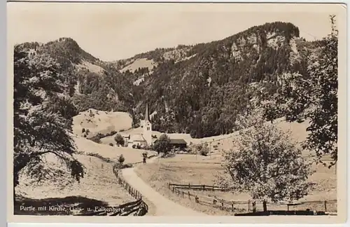 (28972) Foto AK Tiefenbach, Partie mit Kirche, Gaisberg u. Falkenberg 1938