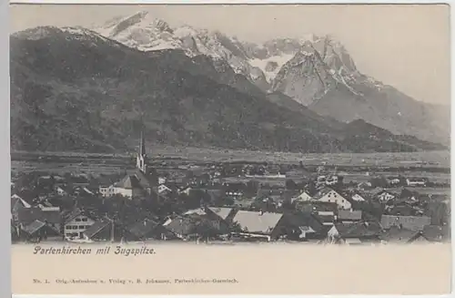 (28261) AK Partenkirchen, Panorama, Zugspitze, bis 1905