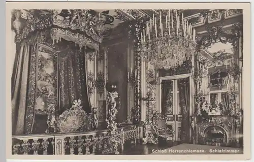 (28000) Foto AK Schloss Herrenchiemsee, Schlafzimmer 1930