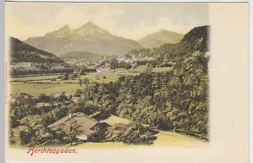(25956) AK Berchtesgaden, Panorama, bis 1905, Werbung f. Selbmanns Cacao