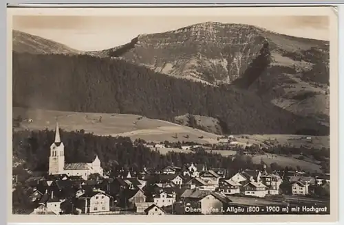 (25164) Foto AK Oberstaufen, Panorama, Hochgrat, Sonderstempel 1937