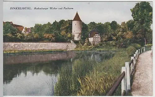 (25112) AK Dinkelsbühl, Faulturm, Rothenburger Weiher 1946