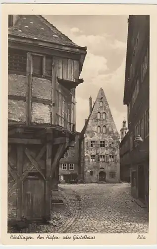 (23980) Foto AK Nördlingen, am Hafen- oder Gürtelhaus 1954