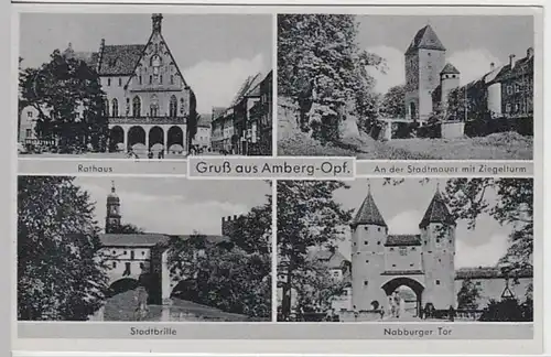 (23245) AK Amberg, Oberpfalz, Mehrbildkarte 1953