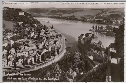 (23243) Foto AK Passau, Dreiflüsseeck 1959