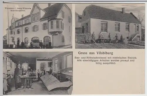 (23123) AK Gruß aus Vilsbiburg, Schreinerei Georg Wittmann, vor 1945
