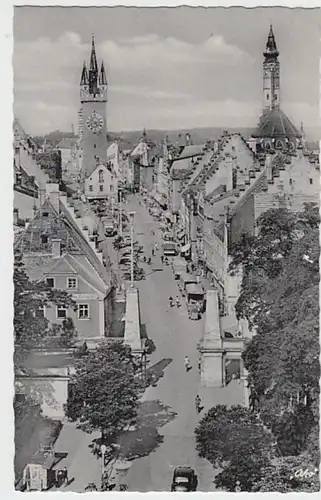 (21588) AK Straubing, Ortsansicht, Stadtturm 1957