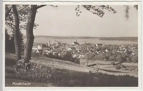 (21583) Foto AK Mindelheim, Panorama 1953