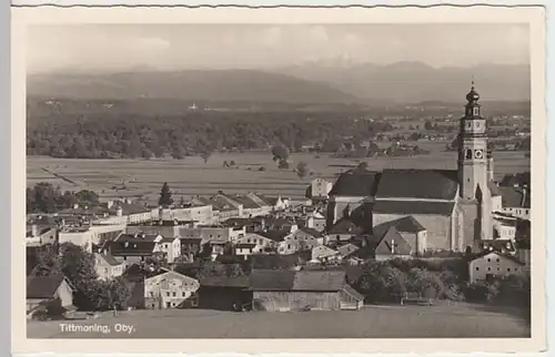 (21484) Foto AK Tittmoning, Panorama 1954