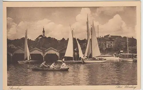 (21069) AK Starnberg, Boote auf dem See, vor 1945