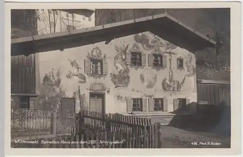 (20694) Foto AK Mittenwald, Wohnhaus mit Lüftlmalerei, vor 1945