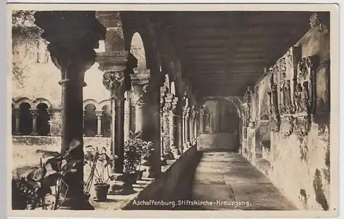 (20661) Foto AK Aschaffenburg, Stiftskirche, Kreuzgang 1930