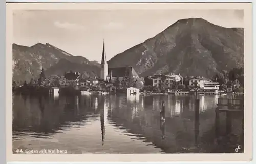 (20411) Foto AK Egern, Tegernsee, Kirche, Wallberg 1937