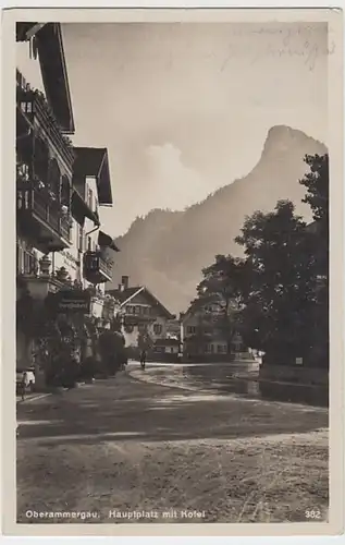 (20378) Foto AK Oberammergau, Hauptplatz, Kofel 1930