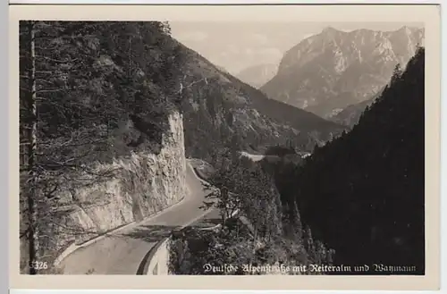 (20348) Foto AK Deutsche Alpenstraße, Reiter Alm, Watzmann, vor 1945