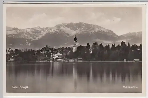 (20232) Foto AK Seeshaupt, Starnberger See, Panorama, vor 1945