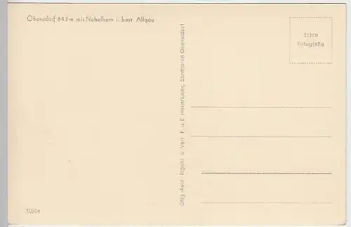 (20142) Foto AK Oberstdorf, Panorama, Nebelhorn, vor 1945