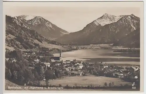 (20037) Foto AK Schliersee, Panorama, Jägerkamp, vor 1945