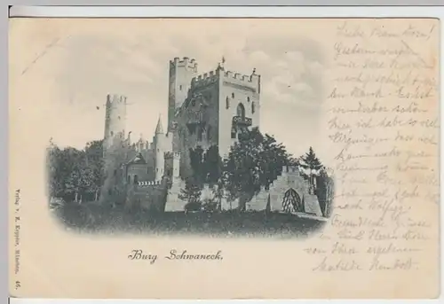 (18296) AK Pullach im Isartal, Burg Schwaneck 1898