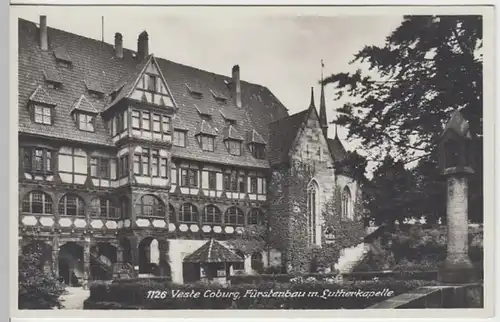 (17708) Foto AK Coburg, Veste, Fürstenbau mit Lutherkapelle, vor 1945
