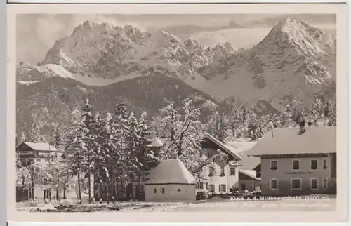 (17665) Foto AK Klais (Krün), Gasthaus-Pension "Post", 1938