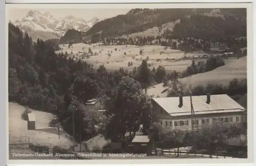 (16941) Foto AK Tiefenbach, Oberstdorf, Gasthaus Alpenrose, Schwefelbad