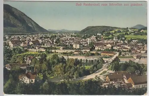 (16762) AK Bad Reichenhall; Panorama vom Schroffen, gel. 1910