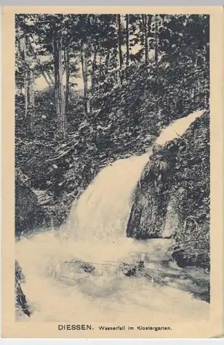 (16680) AK Dießen a. Ammersee, Wasserfall im Klostergarten, vor 1945