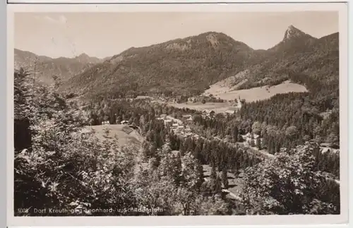 (16550) Foto AK Kreuth (Oberbay.) mit Leonhard- u. Schildenstein 1938