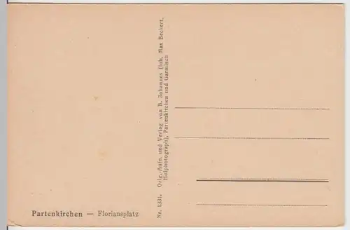 (15781) AK Partenkirchen, Floriansplatz, vor 1945