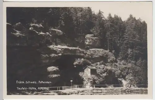(15692) Foto AK Teufelshöhle, Fränk. Schweiz, Aufgang, vor 1945