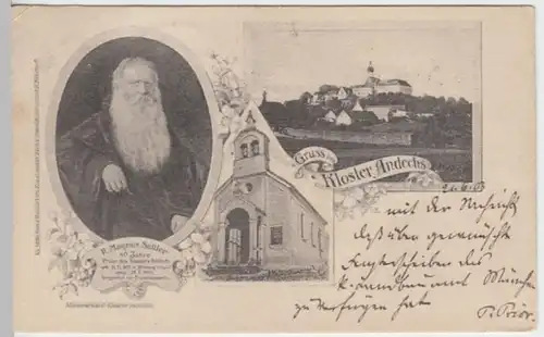 (15346) AK Gruß vom Kloster Andechs 1903