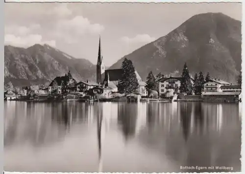 (13875) Foto AK Rottach-Egern, Kirche, Wallberg, nach 1945