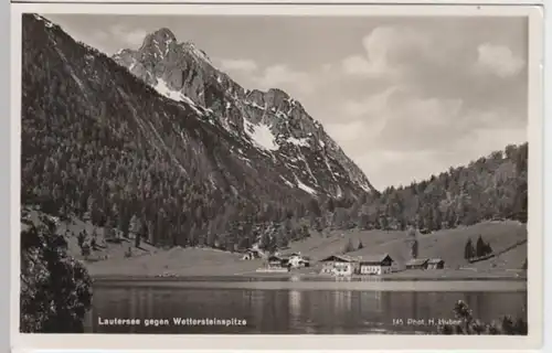 (13530) Foto AK Mittenwald, Lautersee, Wettersteinspitze 1936