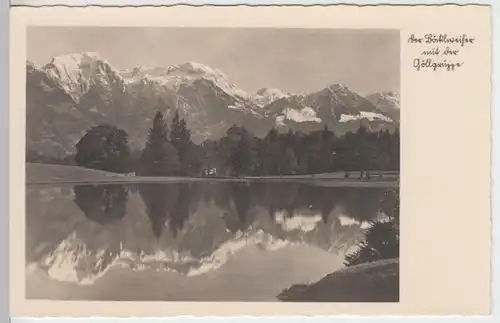 (12085) Foto AK Bischofswiesen, Böcklweiher, Göllgruppe, vor 1945