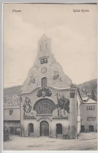 (115619) AK Füssen, Spital-Kirche 1910er