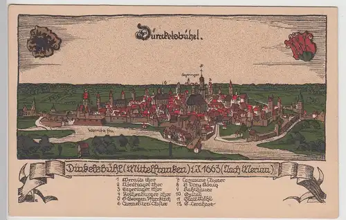 (115445) AK Dinkelsbühl, Alte Stadtansicht von 1663, 1910er