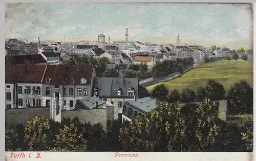 (115443) AK Fürth i.B., Panorama um 1905